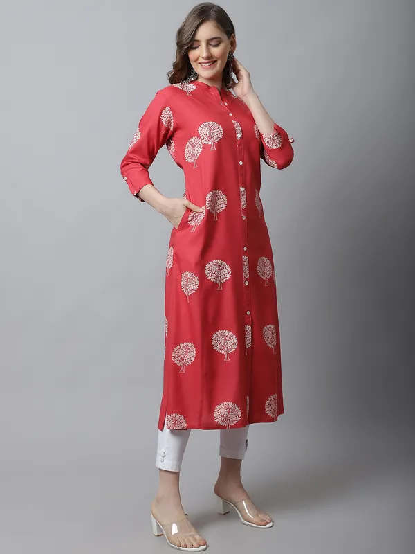 Peach_Viscose_Floral_Printed_A-line_Kurta