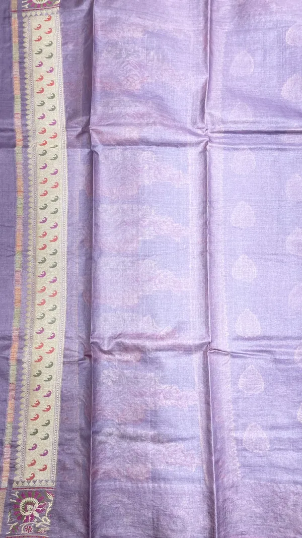Humairah_Pure_Handwoven_Light_Purple_Tussar_Silk_Floral_Zari_Boota_Alfi_Mina_Zari_Border_and_Pallu_with_Grey_Blouse