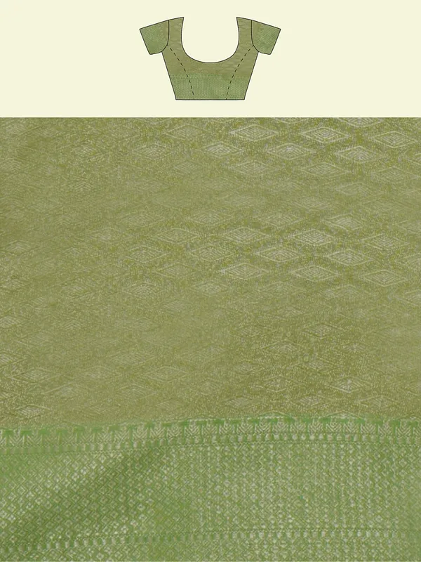 Rust_Green_Matka_Silk/Silk_Blend_Banarasi_Sarees_For_Women