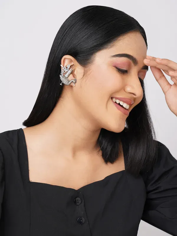 German_Silver_Peacock_Earcuff