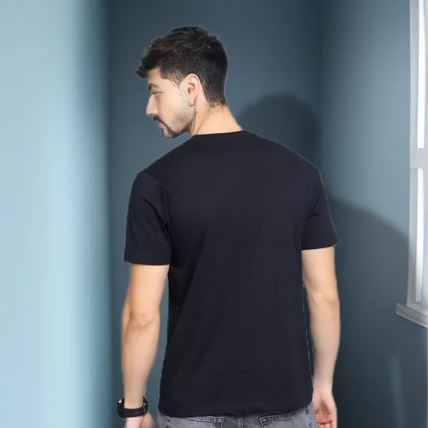 Black_Printed_Half_Sleeve_Cotton_T-Shirt_For_Men