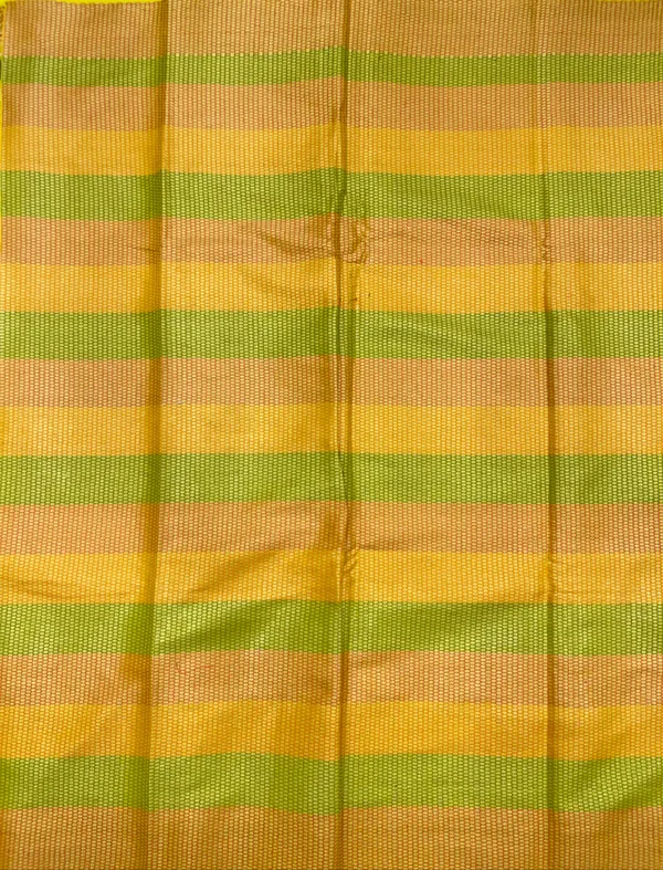 Humairah_Presents_Yellow_Semi_Georgette_Alfi_Mina_Floral_Zari_Jaal_Minakari_Zari_Border_with_Banarasi_Floral_Boota_Pallu_and_Yellow_Multi_Stripe_Blouse