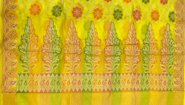 Humairah_Presents_Yellow_Semi_Georgette_Alfi_Mina_Floral_Zari_Jaal_Minakari_Zari_Border_with_Banarasi_Floral_Boota_Pallu_and_Yellow_Multi_Stripe_Blouse