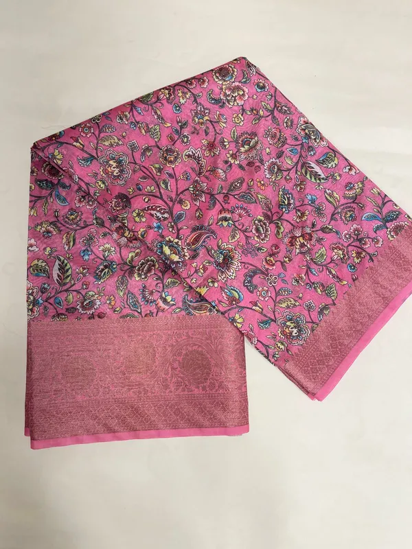 Humairah_Presents_Pink_Warm_Silk_Floral_Digital_Print_Tilfi_Jaal_Copper_Zari_Border_Banarasi_Saree_with_Floral_Print_Booti_Pink_Blouse