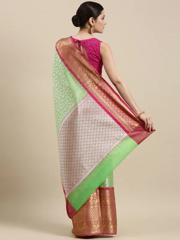 Green_Kanchi_Silk/Brocade_Banarasi_Sarees_For_Women
