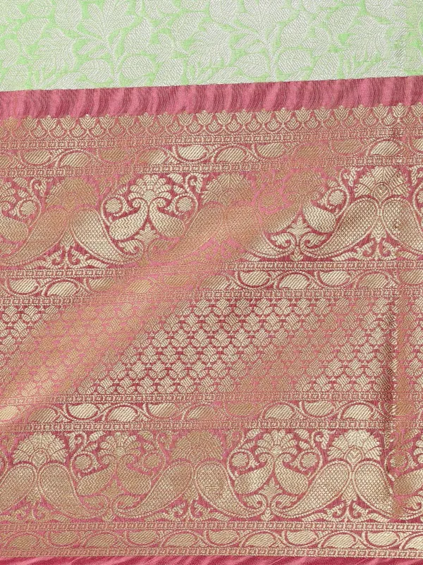 Green_Kanchi_Silk/Brocade_Banarasi_Sarees_For_Women