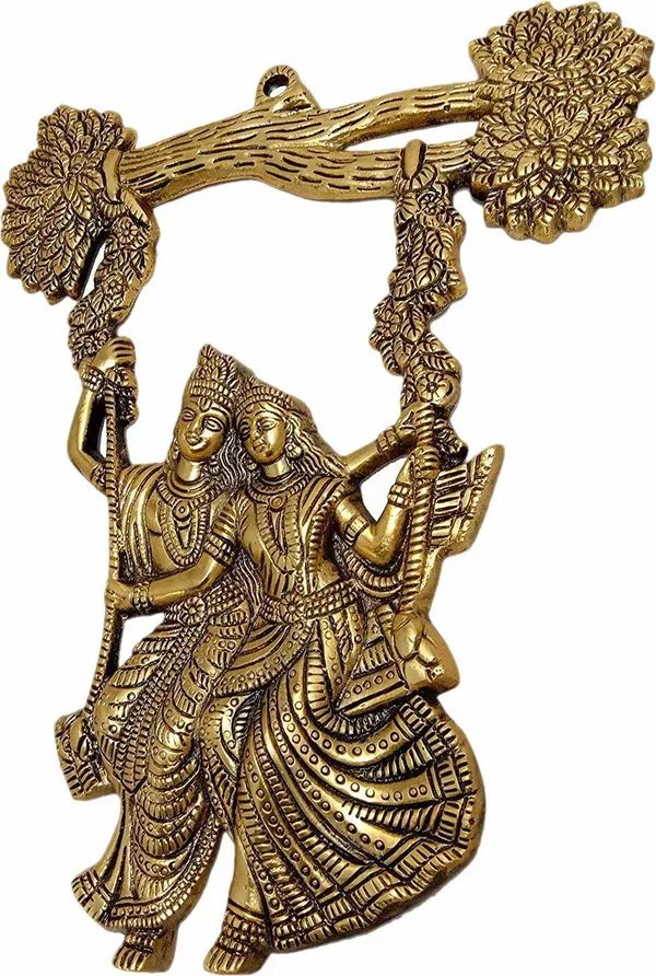 Radha_Krishana_Murti_On_Swing_Jhula_Metal_Statue_Gold_Antique_Finish_So_Looks_Very_Beautiful_For_Decor_Your_Home