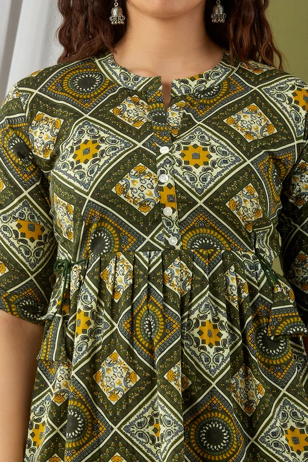 Green_Fancy_Top_For_Women_Pure_Cotton_Casual