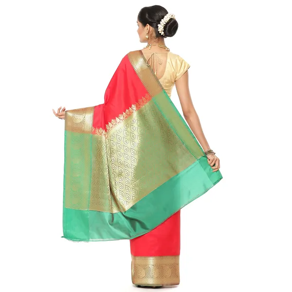 Red_Valkalam_Katan_Silk_Banarasi_Sarees_For_Women
