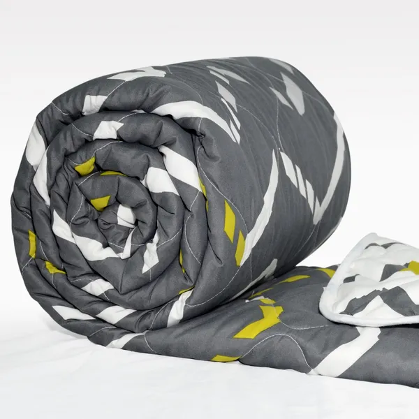 Abstract_Single_Comforter_for_Mild_Winter_(Polyester,_Grey_&_White)
