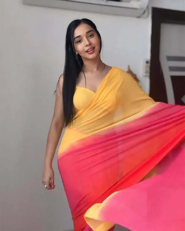 Yellow_And_Red_Color_1-Minute_Ready_To_Wear_Georgette_Saree_With_Blouse_Piece