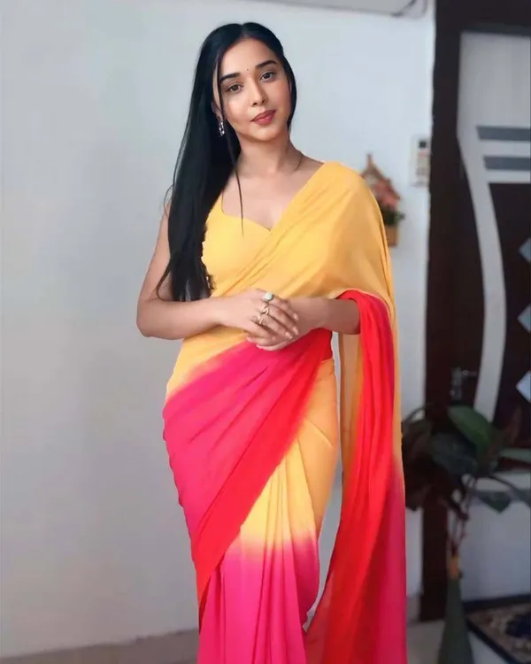 Yellow_And_Red_Color_1-Minute_Ready_To_Wear_Georgette_Saree_With_Blouse_Piece