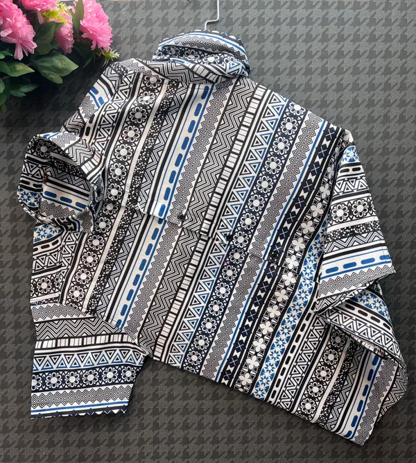 White_&_Black_Color_Printed_Shirt