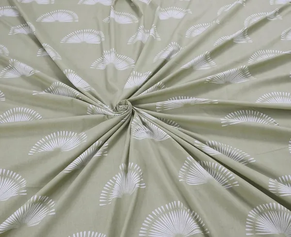 144_TC_Double_Size_Bedsheet_Cotton_with_2_Pillow_Covers_|_Sunrise_|_108_x_108_inches_|_Basil_Green_&_White