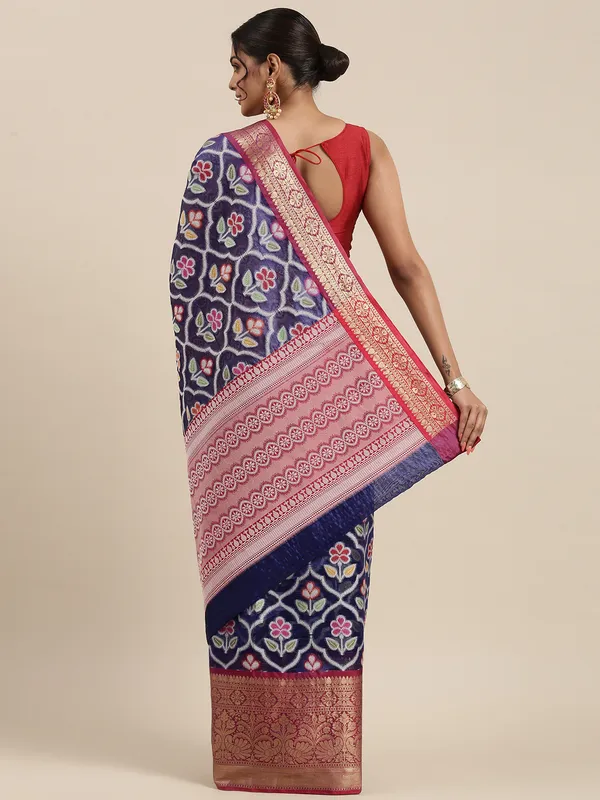 Blue_Art_Silk_Banarasi_Sarees_For_Women
