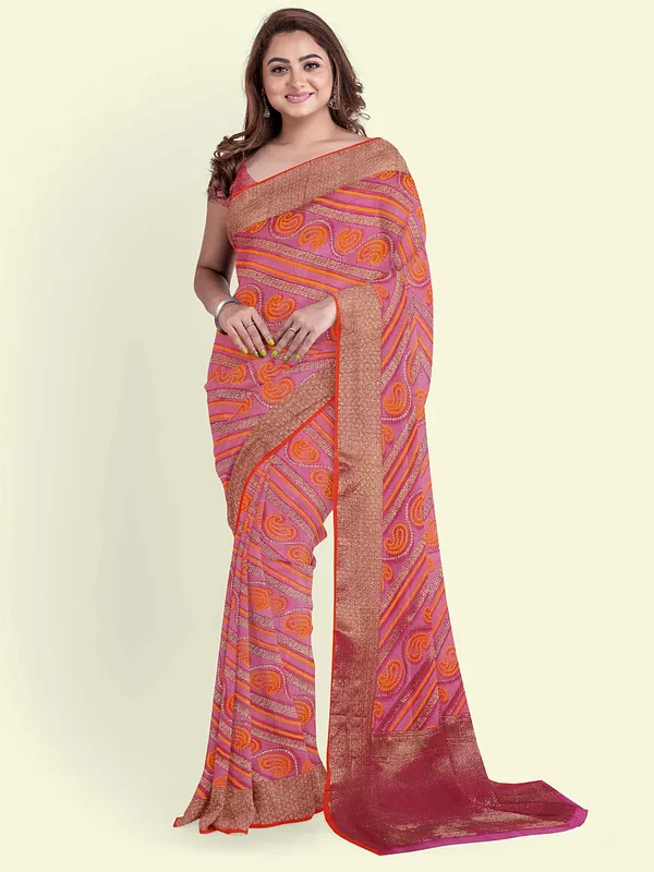 Pink_Cotton_Blend_Banarasi_Sarees_For_Women