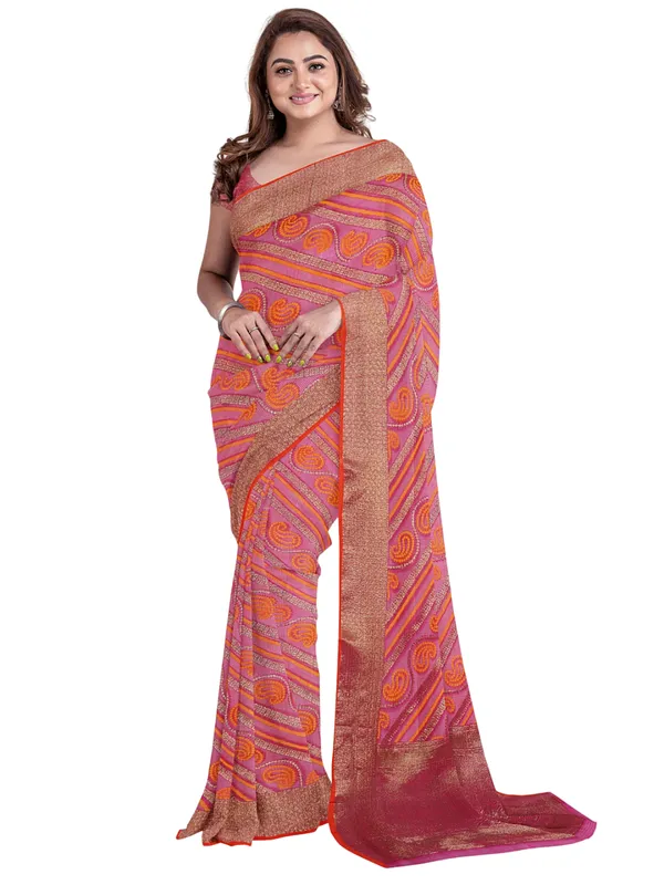 Pink_Cotton_Blend_Banarasi_Sarees_For_Women