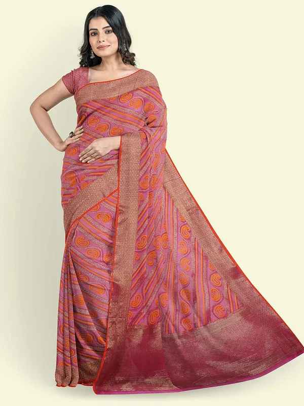 Pink_Cotton_Blend_Banarasi_Sarees_For_Women