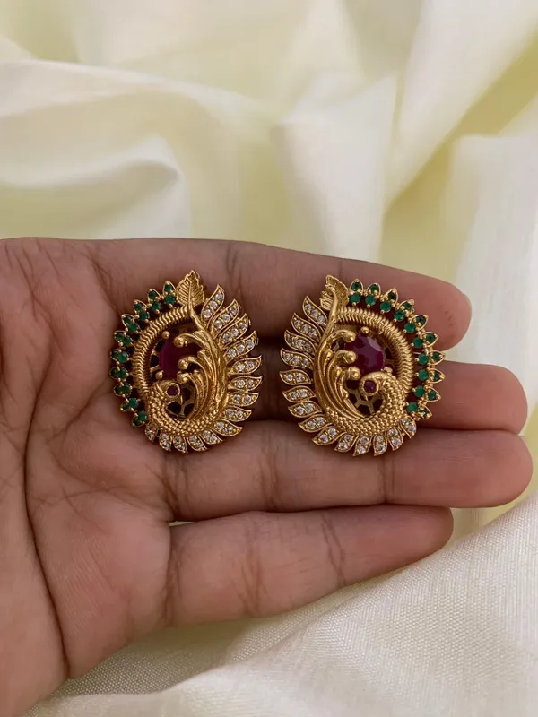 Peacock_Antique_Stud_Earrings