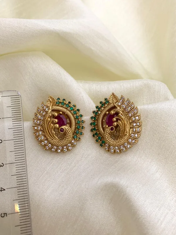 Peacock_Antique_Stud_Earrings