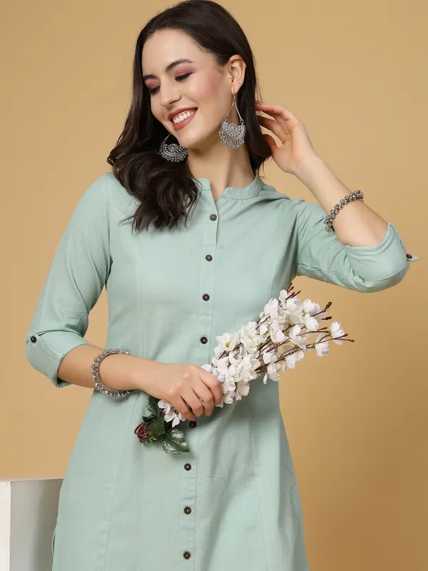 Green_Cotton_Solid_Kurta_With_Printed_Flair_Palazzo_Bottom_Set