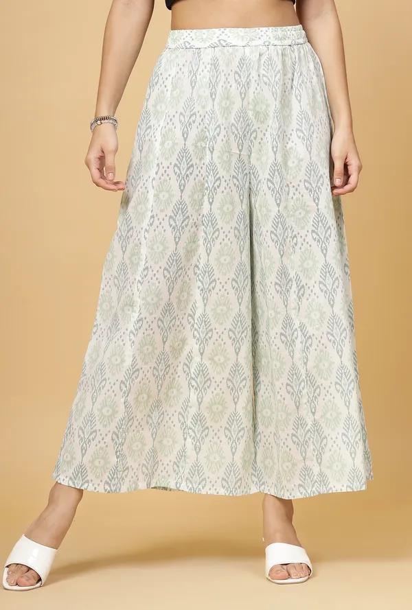 Green_Cotton_Solid_Kurta_With_Printed_Flair_Palazzo_Bottom_Set