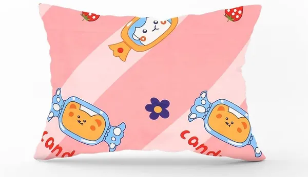 220TC_Elastic_Fitted_100%_Cotton_Feel_Printed_King_Size_Single_Bed_Bedsheet_with_1_Pillow_Cover_(36"x78"_Upto_6"_Mattress)_Candy_Peach
