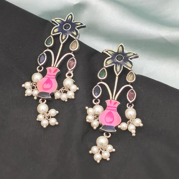 HandPainted_Silver_Look_Earrings