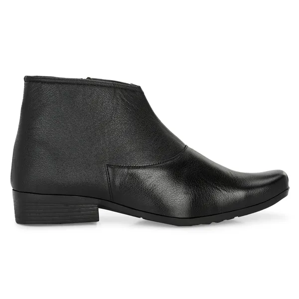 Black_Leatherette_And_Pu_Zipper_Boots_For_Men