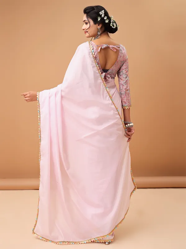 Pink_Jimmy_Choo_Satin_Saree_With_Unstitched_Blouse_For_Women