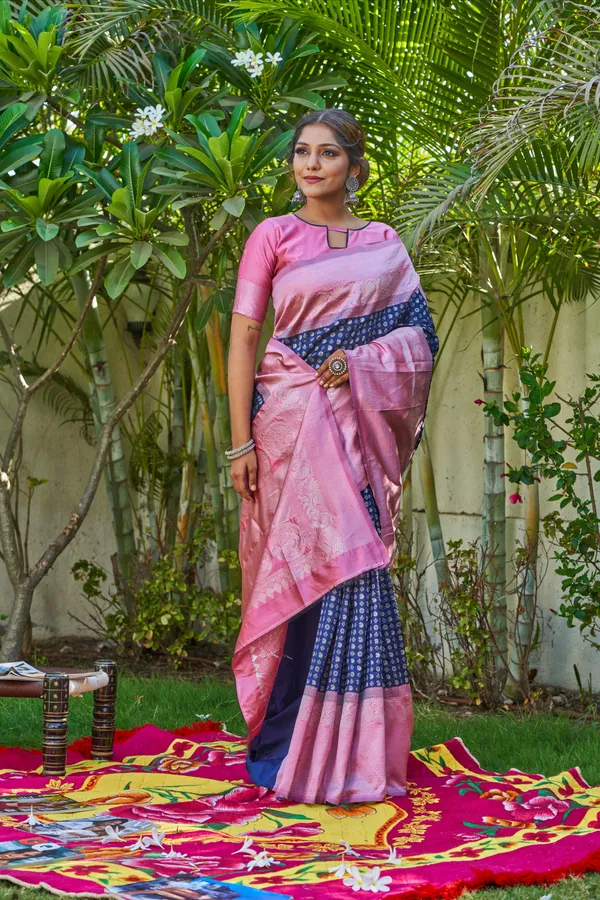 NAVY_BLUE_PURE_BANARASI_SAREE