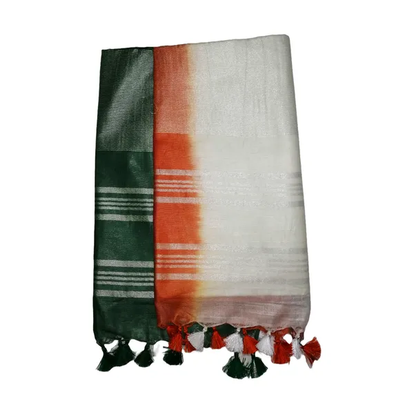 Republic_Day_/_Independence_Day_Special_Linen_Cotton_Blend_Bhagalpuri_Handloom_Tricolor_Flag_Saree