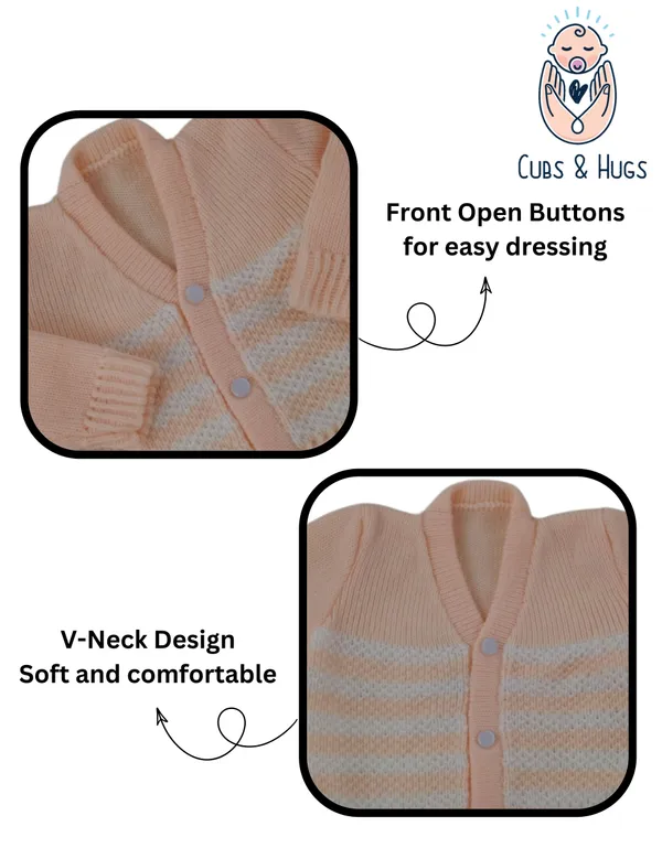 Cream_Sweater_Front_Open_V_Neck_Stripe_Design_For_Baby