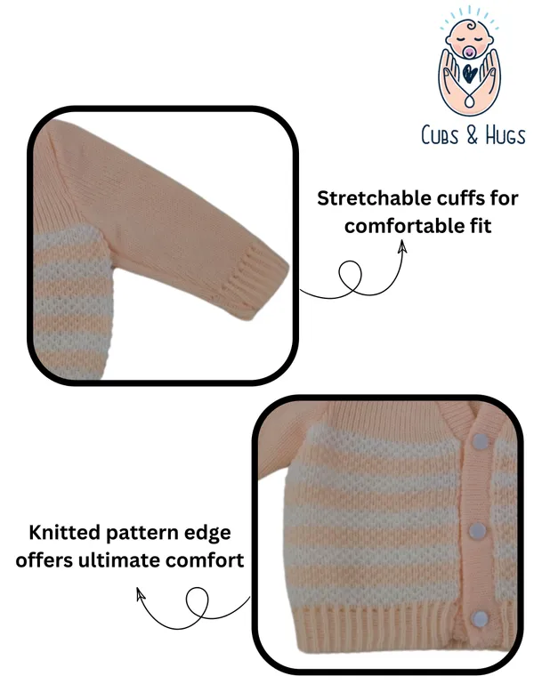 Cream_Sweater_Front_Open_V_Neck_Stripe_Design_For_Baby