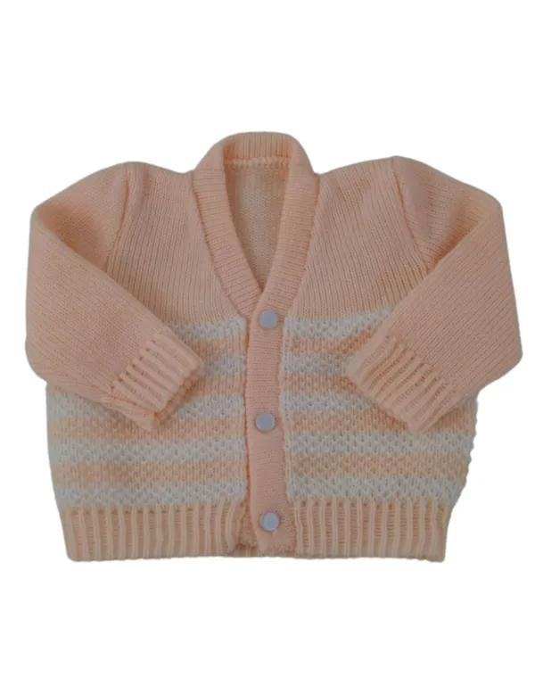 Cream_Sweater_Front_Open_V_Neck_Stripe_Design_For_Baby