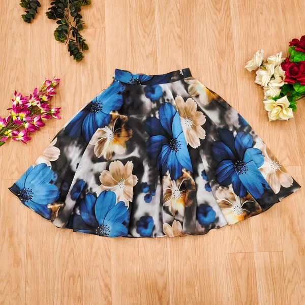 Blue_Flower_Printed_Georgette_Silk_Readymade_Lehenga_Choli_Set