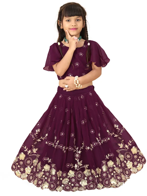 Purple_Sequins_Embroidered_Georgette_Silk_Lehenga_Choli_Set_For_Girls