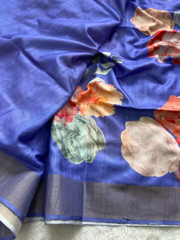 Shrishti_Blue_–_Creative_Navratri_Special_|_Soft_Tussar_Silk_Saree_with_Print,_Border_&_Contrast_Print_Blouse_with_Tassels