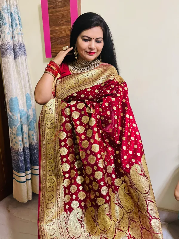 Maroon_Satin_Silk_Banarasi_Sarees_For_Women