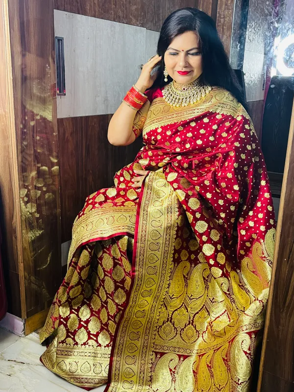 Maroon_Satin_Silk_Banarasi_Sarees_For_Women