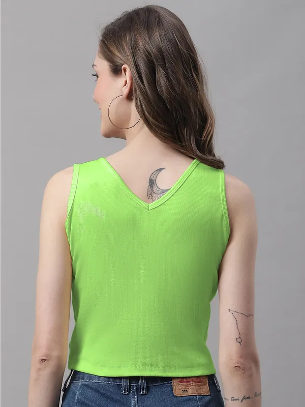 Parrot_Green_Cotton_Rib_Round_Neck_Sleeveless_Crop_Top_For_Women