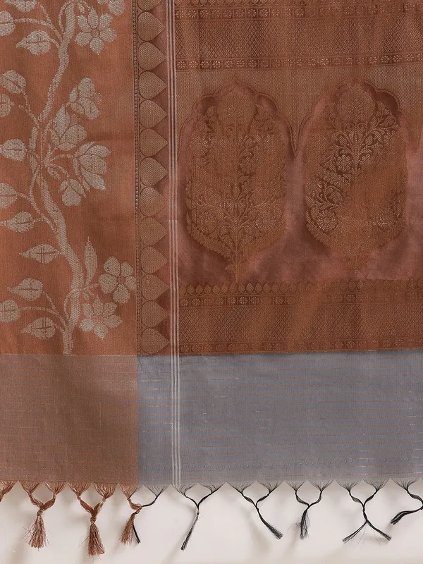 Grey_Masrise_Cotton/Cotton_Banarasi_Sarees_For_Women