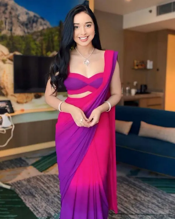 Pink_And_Purple_Colour_1-Minute_Ready_To_Wear_Georgette_Saree_With_Blouse_Piece