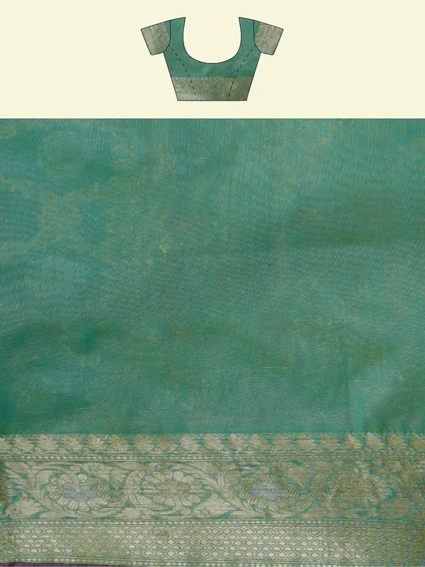 Sea_Green_Cotton_Silk_Banarasi_Sarees_For_Women