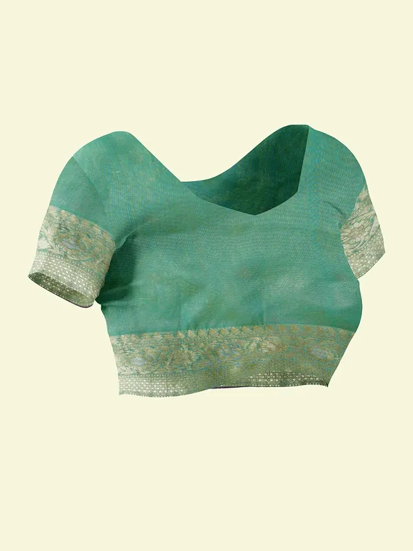 Sea_Green_Cotton_Silk_Banarasi_Sarees_For_Women