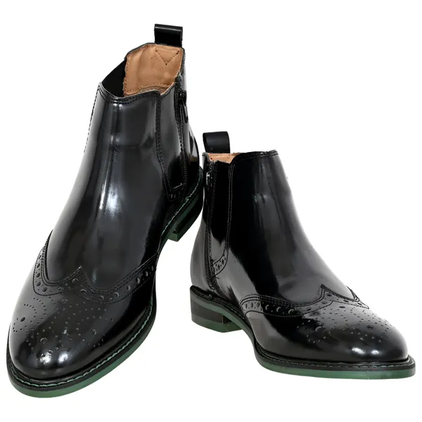 Black_Brush-Off_Leather_Brogues_Mid_Top_Blocked_Heel_Regular_Boots