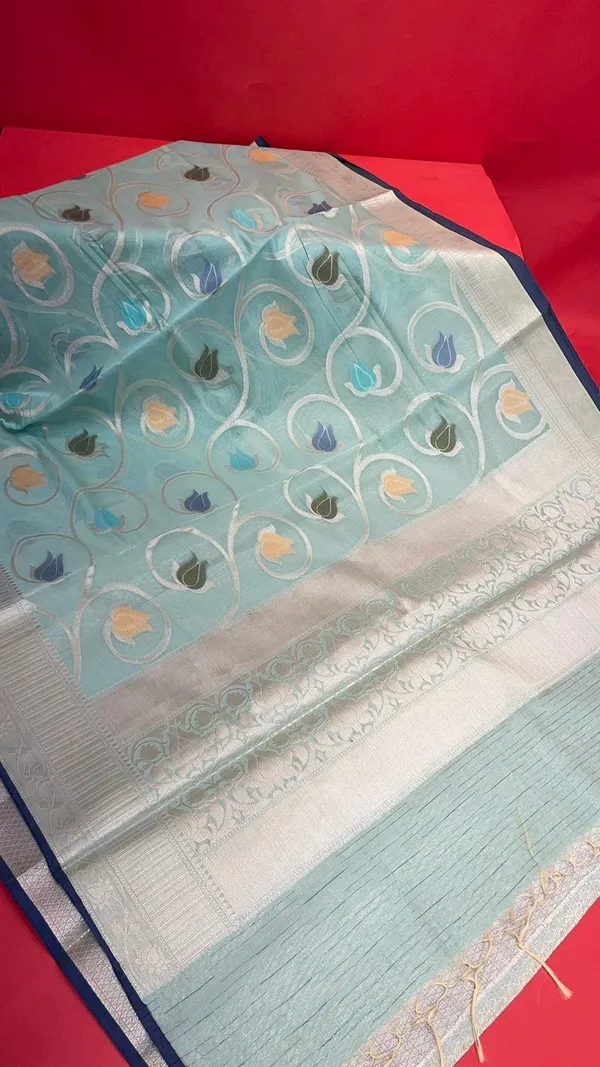 Sea_Green_Masrise_Cotton/Cotton_Banarasi_Sarees_For_Women