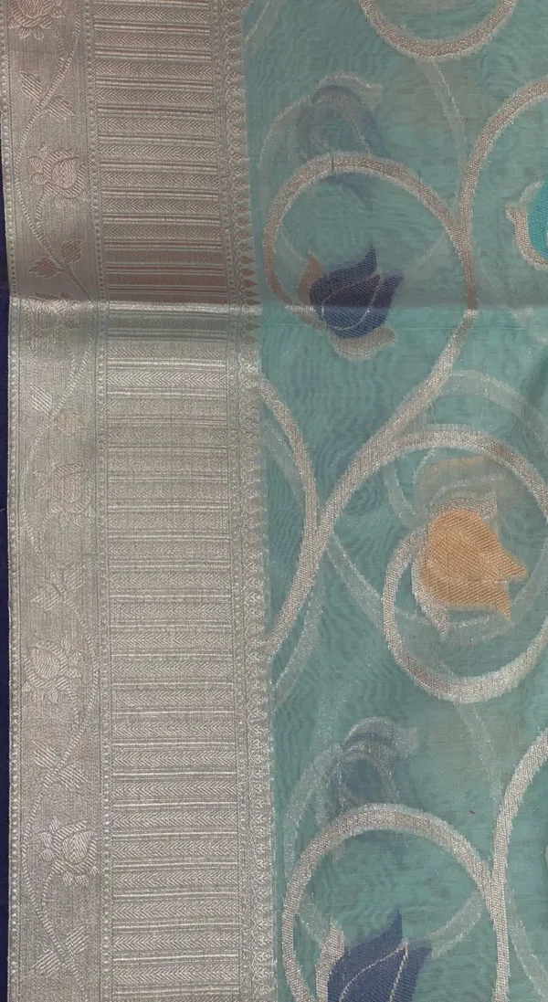 Sea_Green_Masrise_Cotton/Cotton_Banarasi_Sarees_For_Women