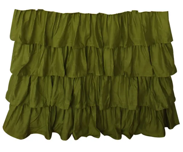 Pack_of_2_Cotton_Green_Three_in_one_Ultimate_Ruffle_Rod_Curtain_Set_for_Window_and_Door