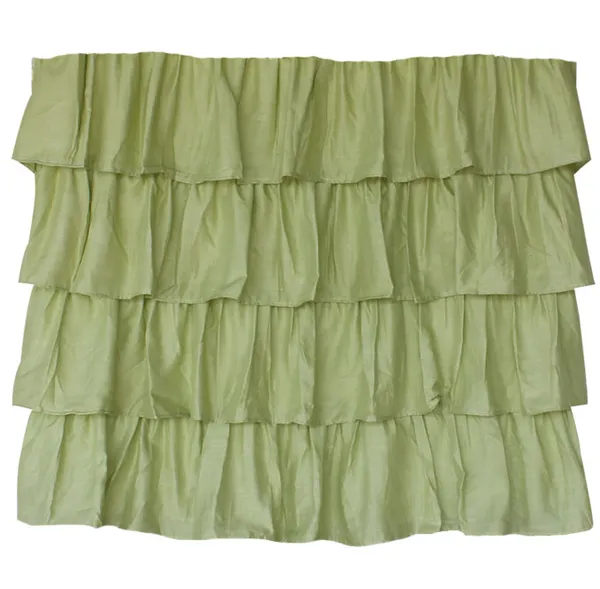 Pack_of_2_Cotton_Green_Three_in_one_Ultimate_Ruffle_Rod_Curtain_Set_for_Window_and_Door